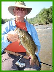 Fishing trips Asheville NC, quality float fishing for smallmouth bass.